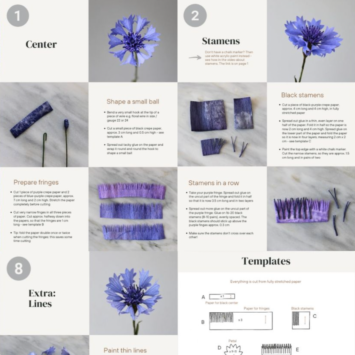 Paper Cornflower Tutorial